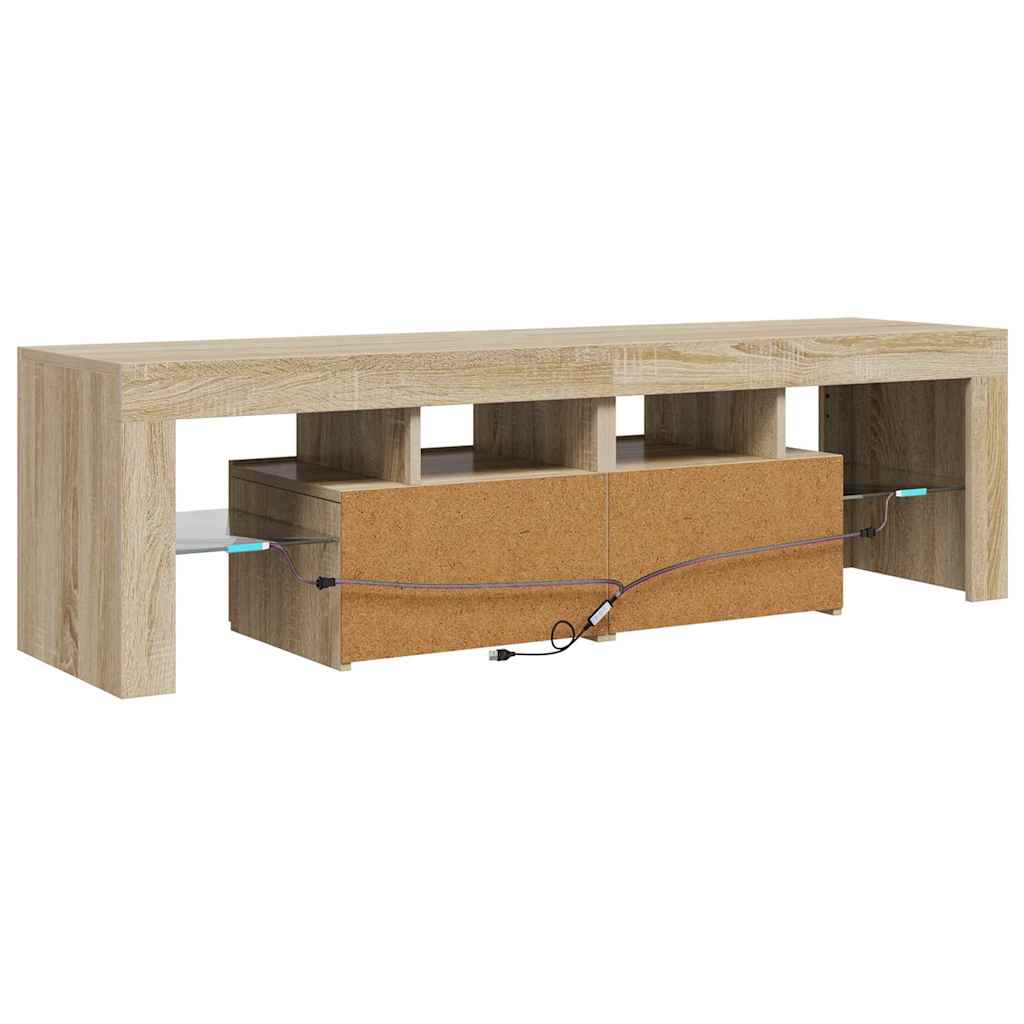 TV Cabinet with LED Lights Sonoma Oak 140x36,5x40 cm