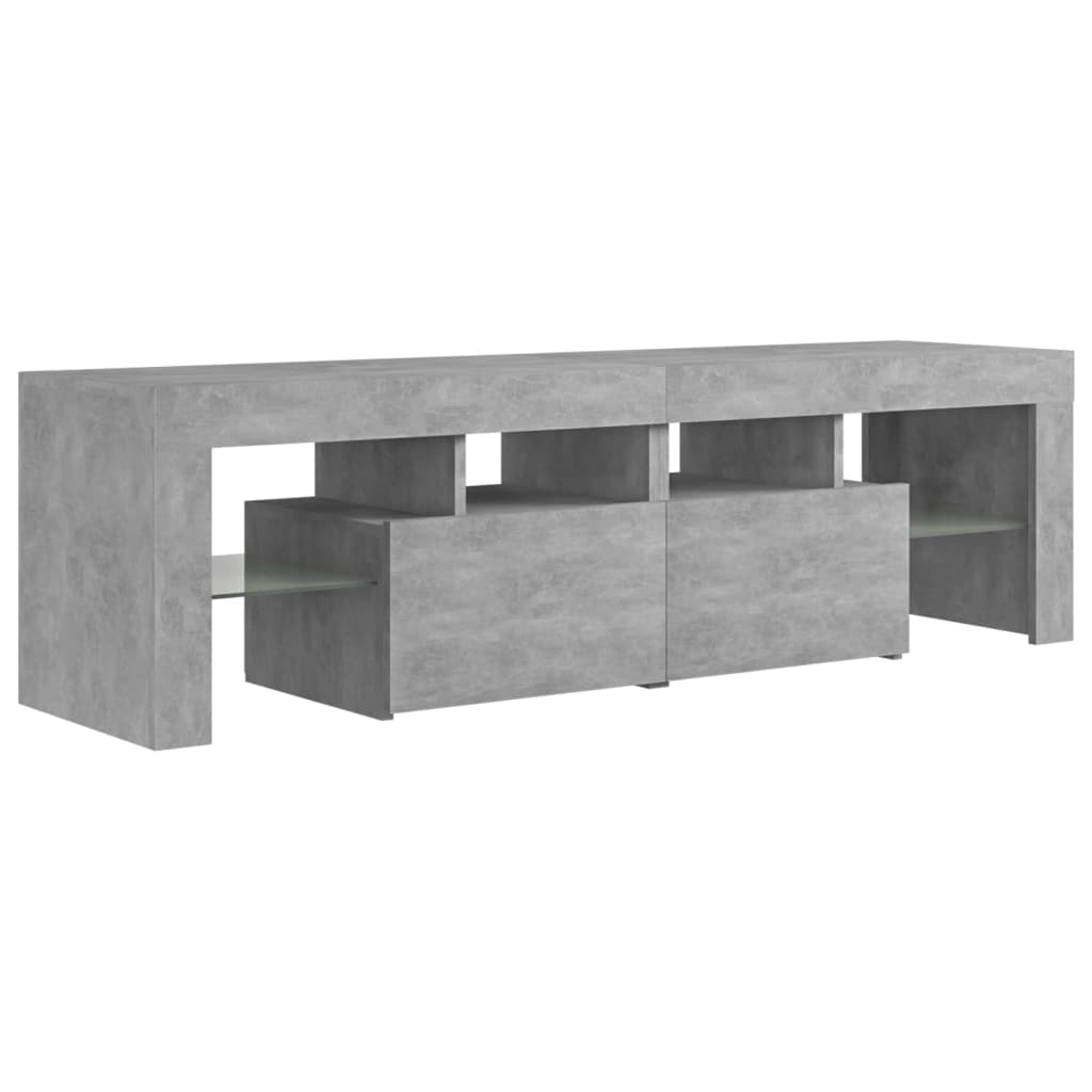 vidaXL TV Cabinet with LED Lights Concrete Grey 140x36.5x40 cm