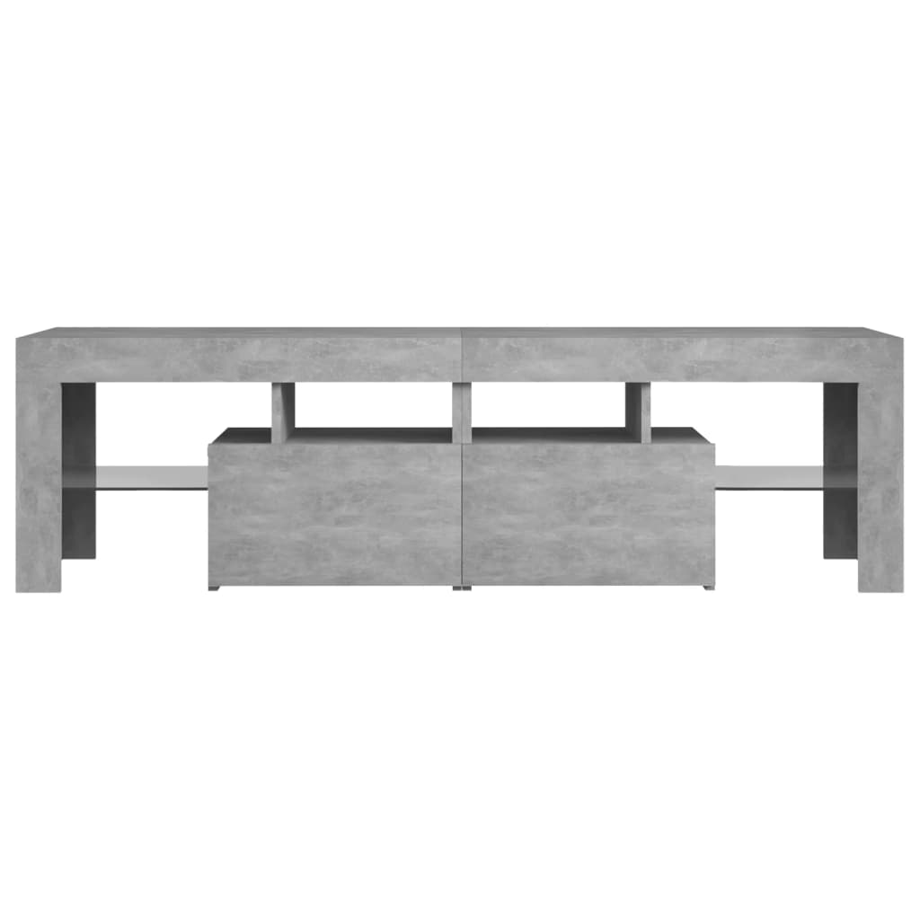 vidaXL TV Cabinet with LED Lights Concrete Grey 140x36.5x40 cm