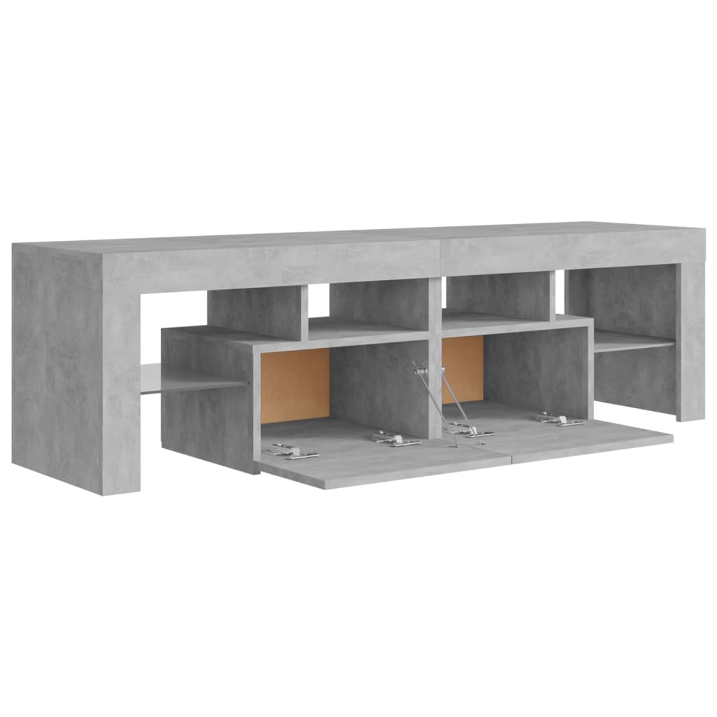 vidaXL TV Cabinet with LED Lights Concrete Grey 140x36.5x40 cm