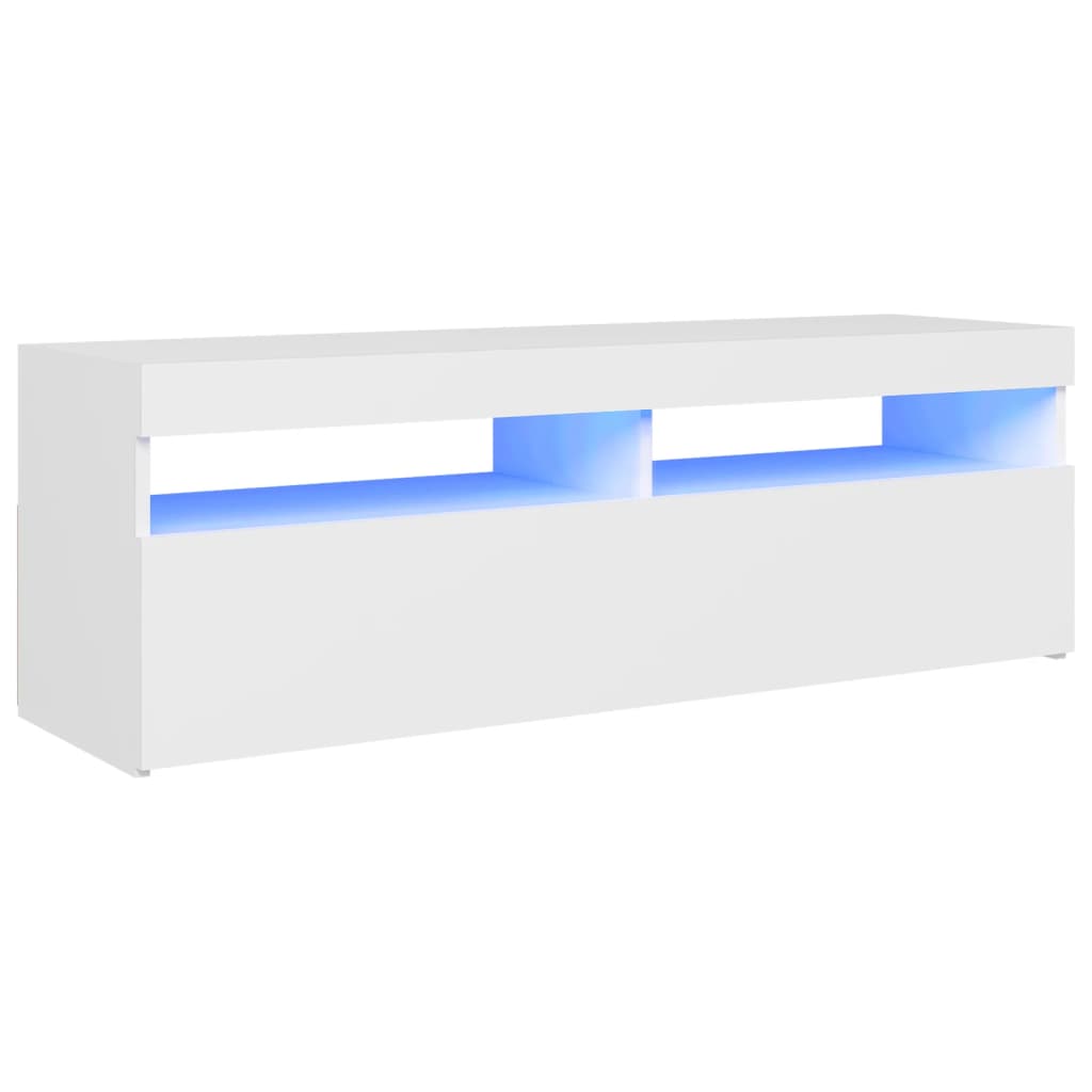 vidaXL TV Cabinet with LED Lights White 120x35x40 cm