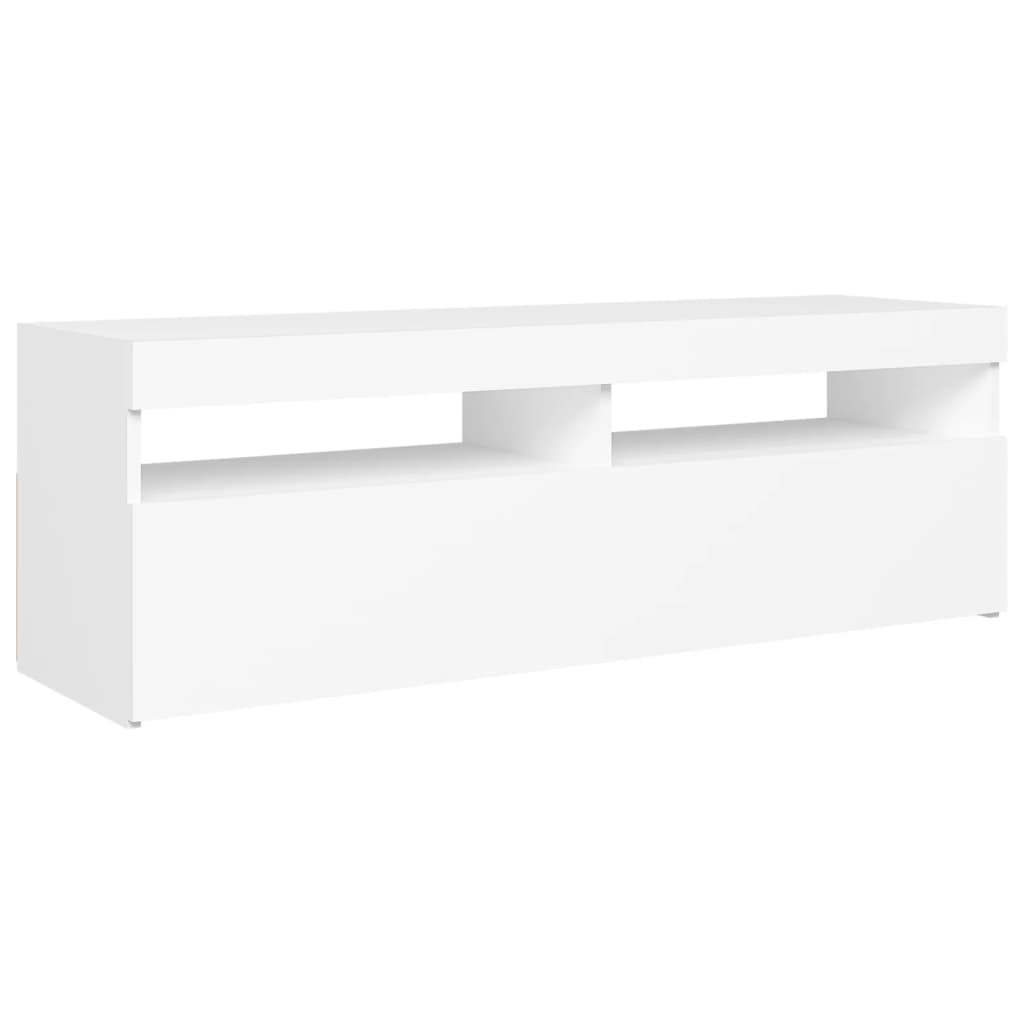 vidaXL TV Cabinet with LED Lights White 120x35x40 cm