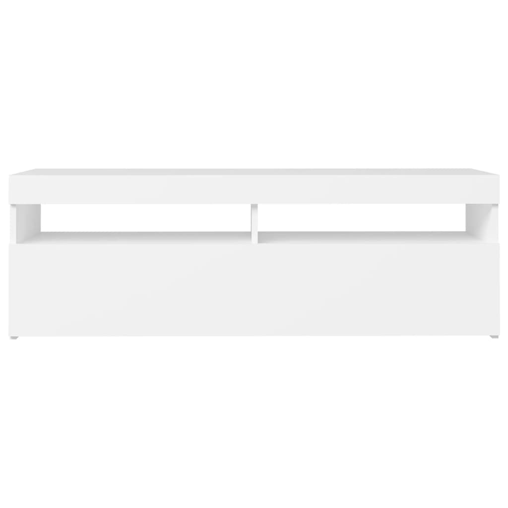 vidaXL TV Cabinet with LED Lights White 120x35x40 cm