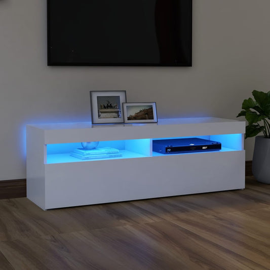 vidaXL TV Cabinet with LED Lights White 120x35x40 cm