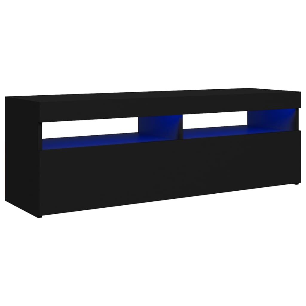 vidaXL TV Cabinet with LED Lights Black 120x35x40 cm