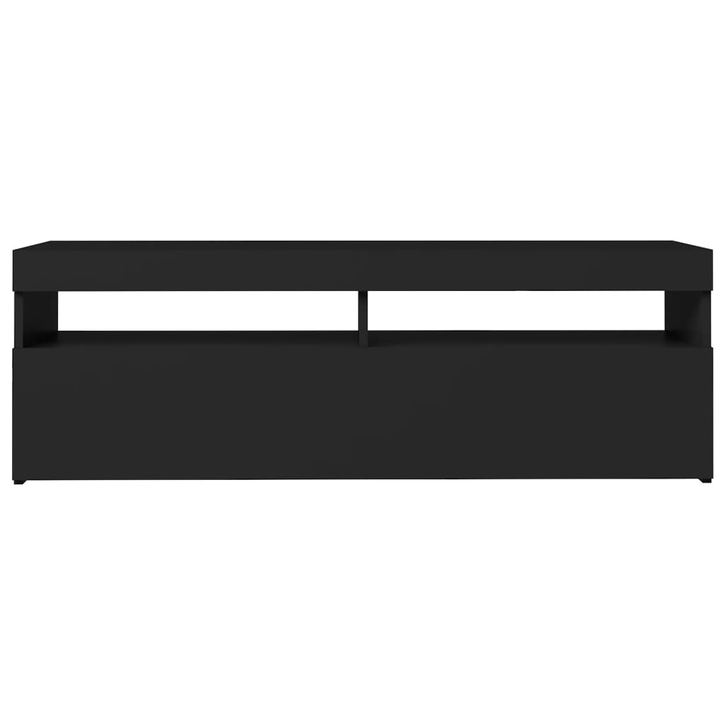 vidaXL TV Cabinet with LED Lights Black 120x35x40 cm