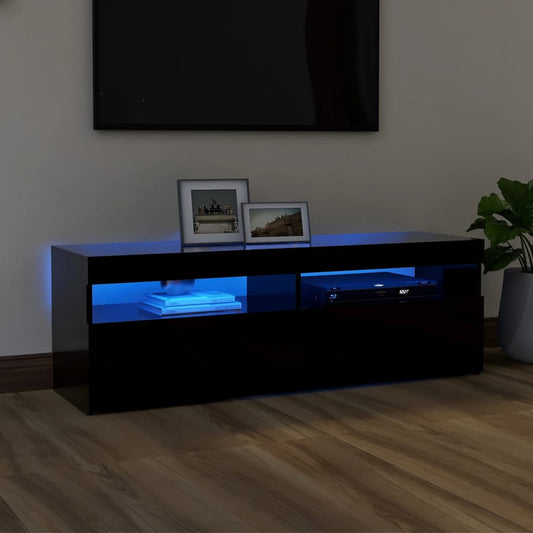 vidaXL TV Cabinet with LED Lights Black 120x35x40 cm