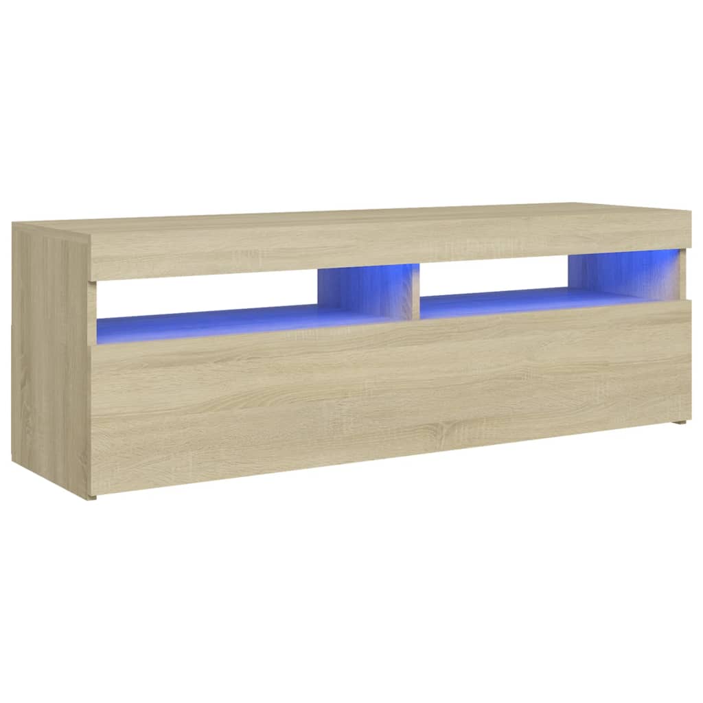 vidaXL TV Cabinet with LED Lights Sonoma Oak 120x35x40 cm