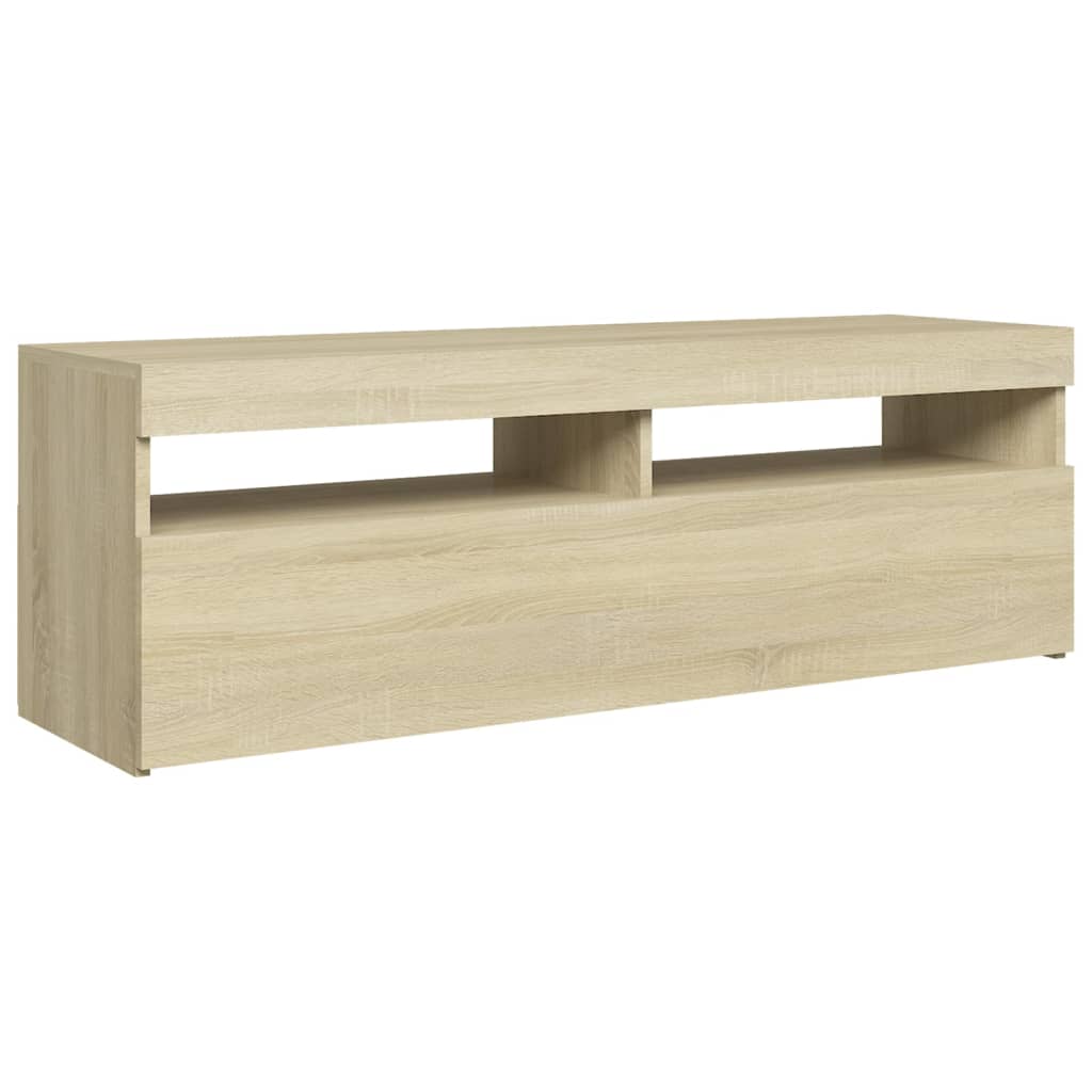 vidaXL TV Cabinet with LED Lights Sonoma Oak 120x35x40 cm