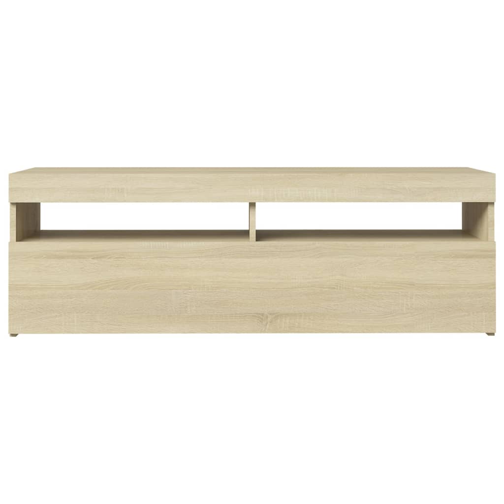 vidaXL TV Cabinet with LED Lights Sonoma Oak 120x35x40 cm