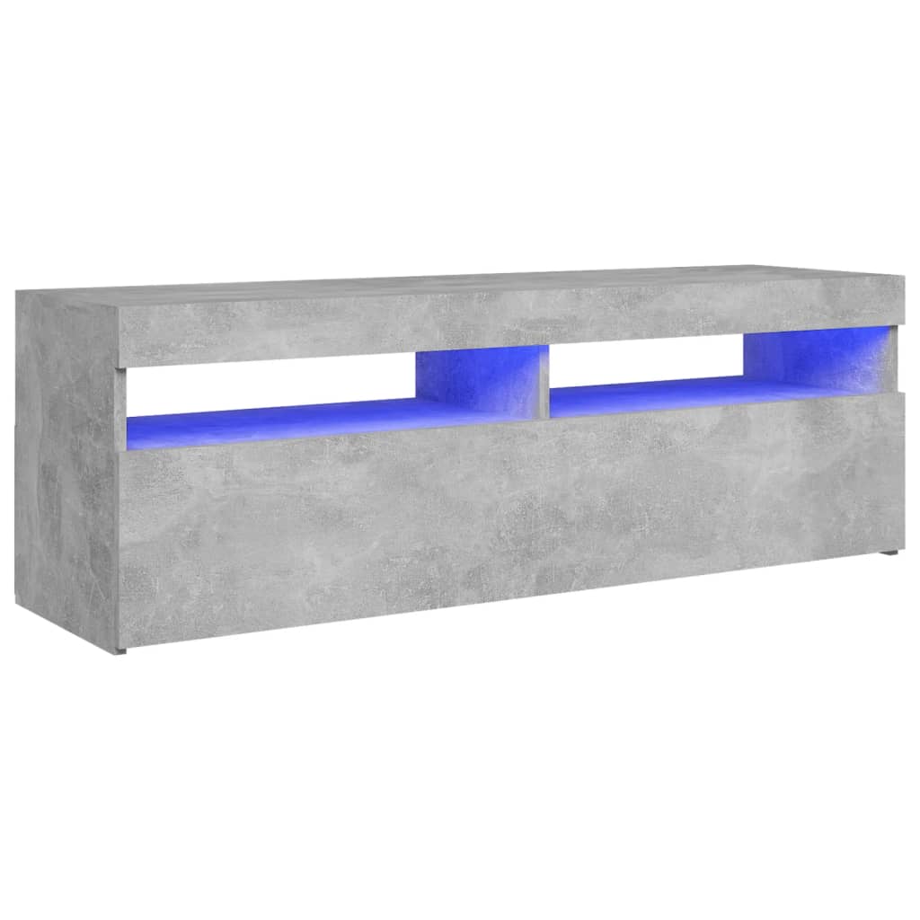 vidaXL TV Cabinet with LED Lights Concrete Grey 120x35x40 cm