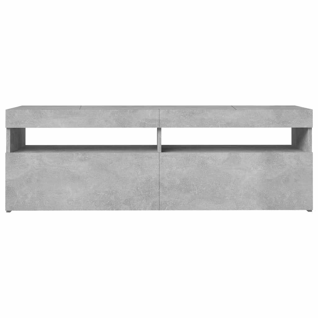 804377 vidaXL TV Cabinet with LED Lights Concrete Grey 120x35x40 cm