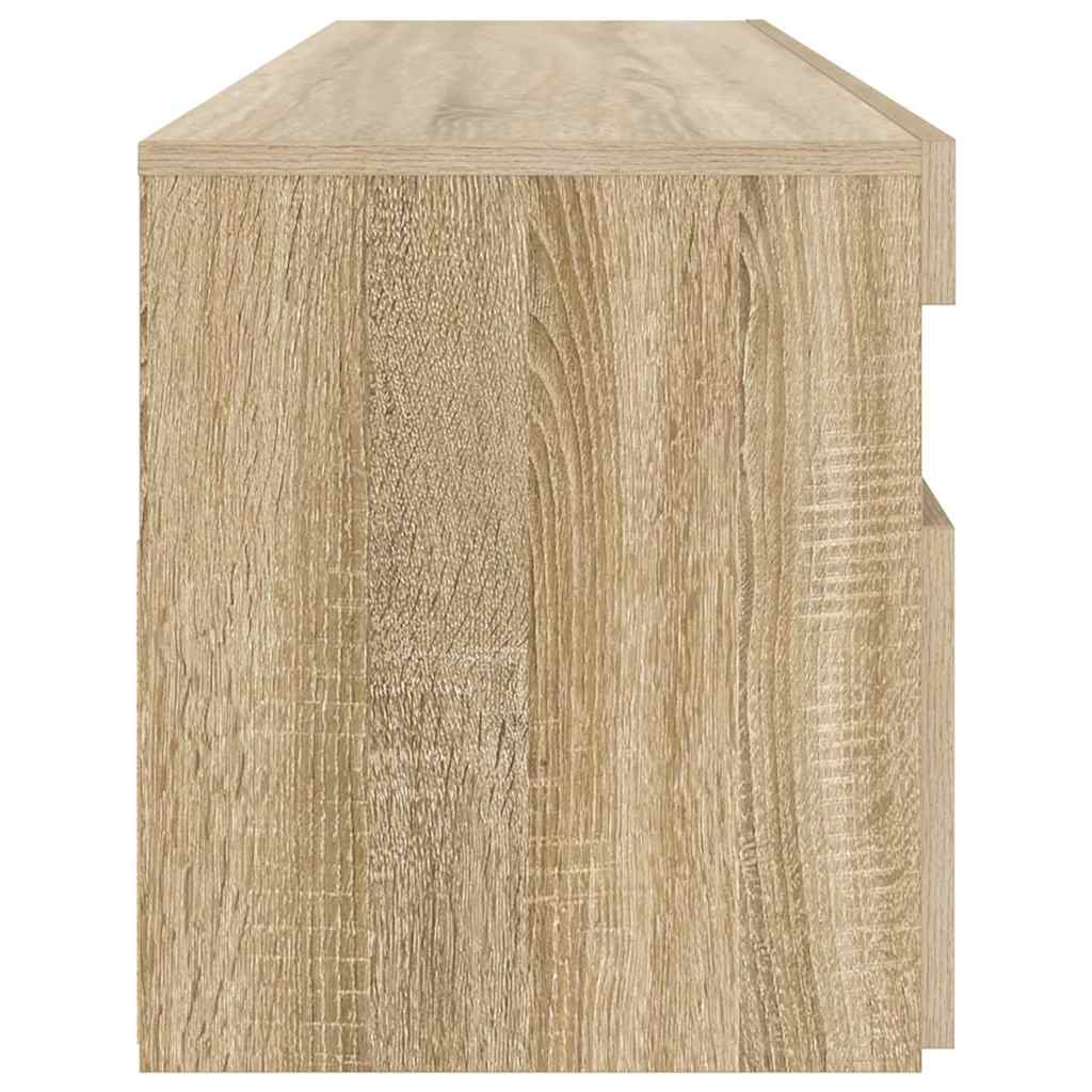 804385 vidaXL TV Cabinet with LED Lights Sonoma Oak 90x35x40 cm
