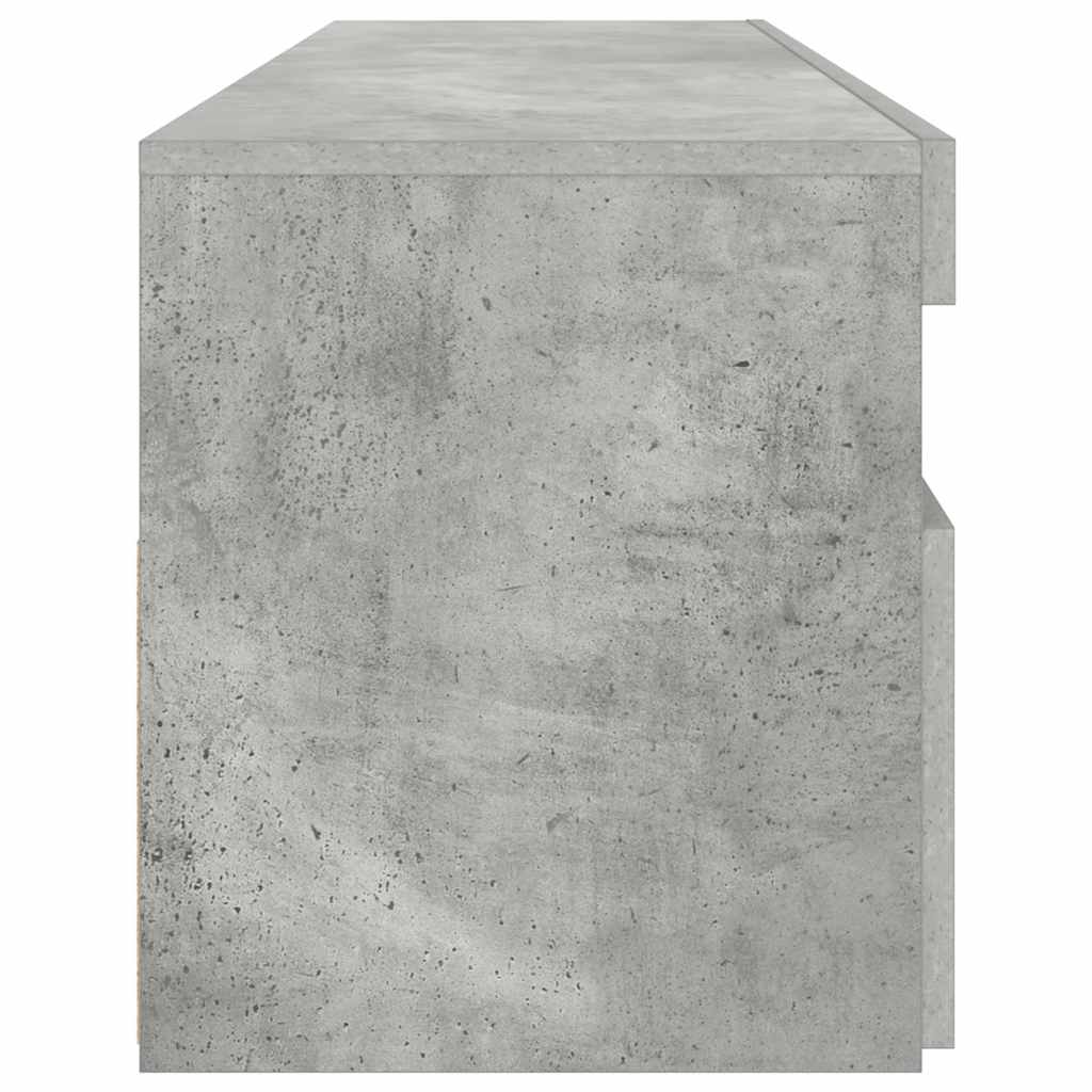 804386 vidaXL TV Cabinet with LED Lights Concrete Grey 90x35x40 cm
