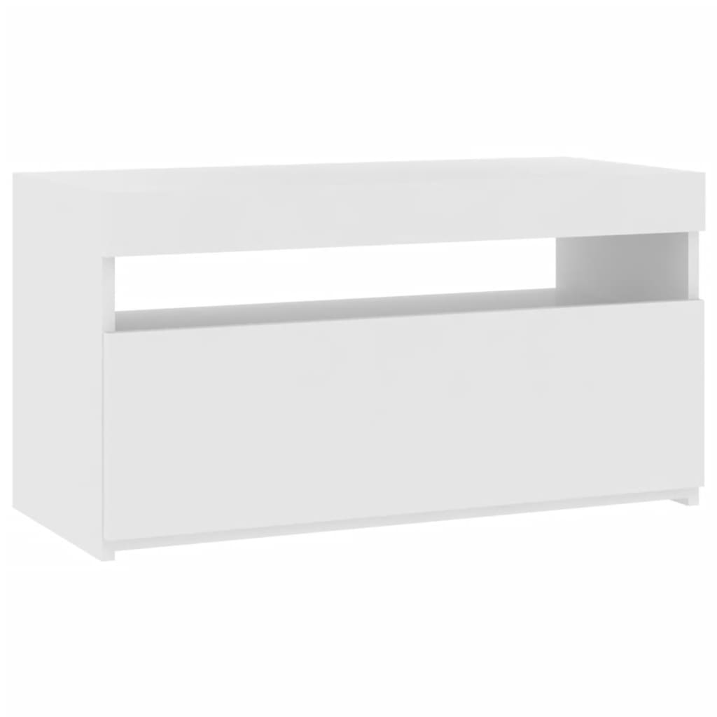 vidaXL TV Cabinet with LED Lights White 75x35x40 cm