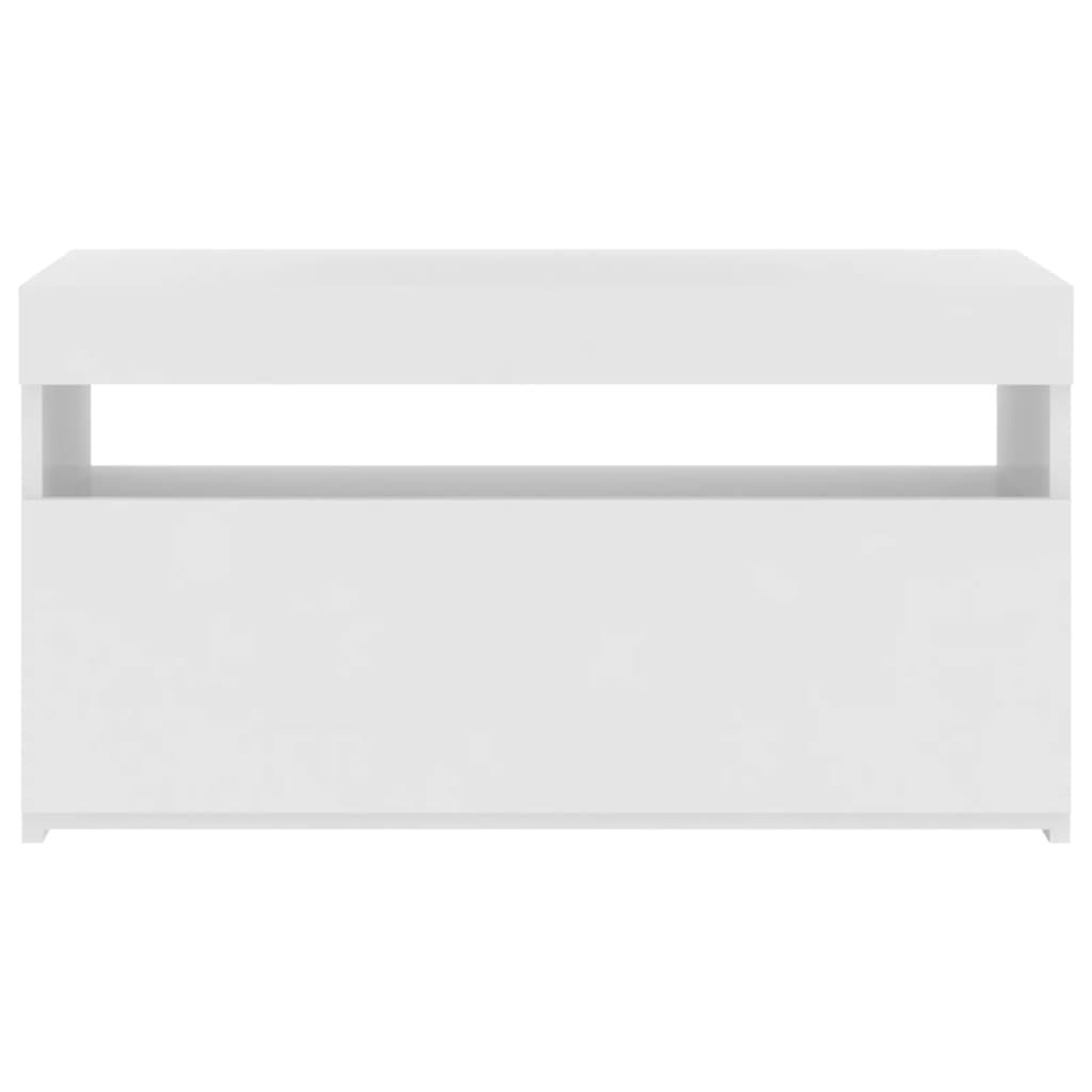 vidaXL TV Cabinet with LED Lights White 75x35x40 cm