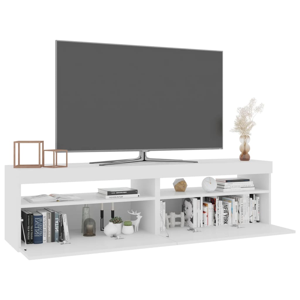 vidaXL TV Cabinets 2 pcs with LED Lights White 75x35x40 cm