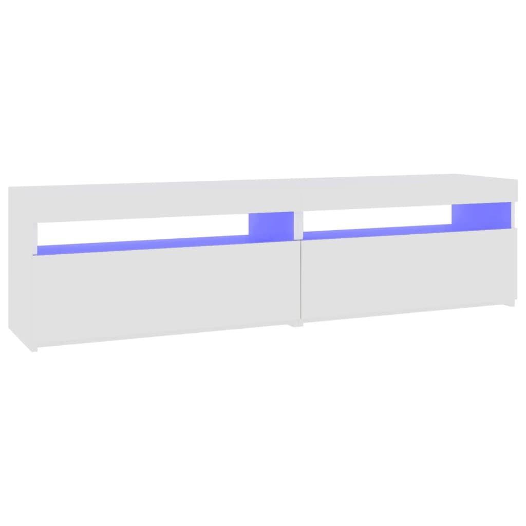 vidaXL TV Cabinets 2 pcs with LED Lights White 75x35x40 cm