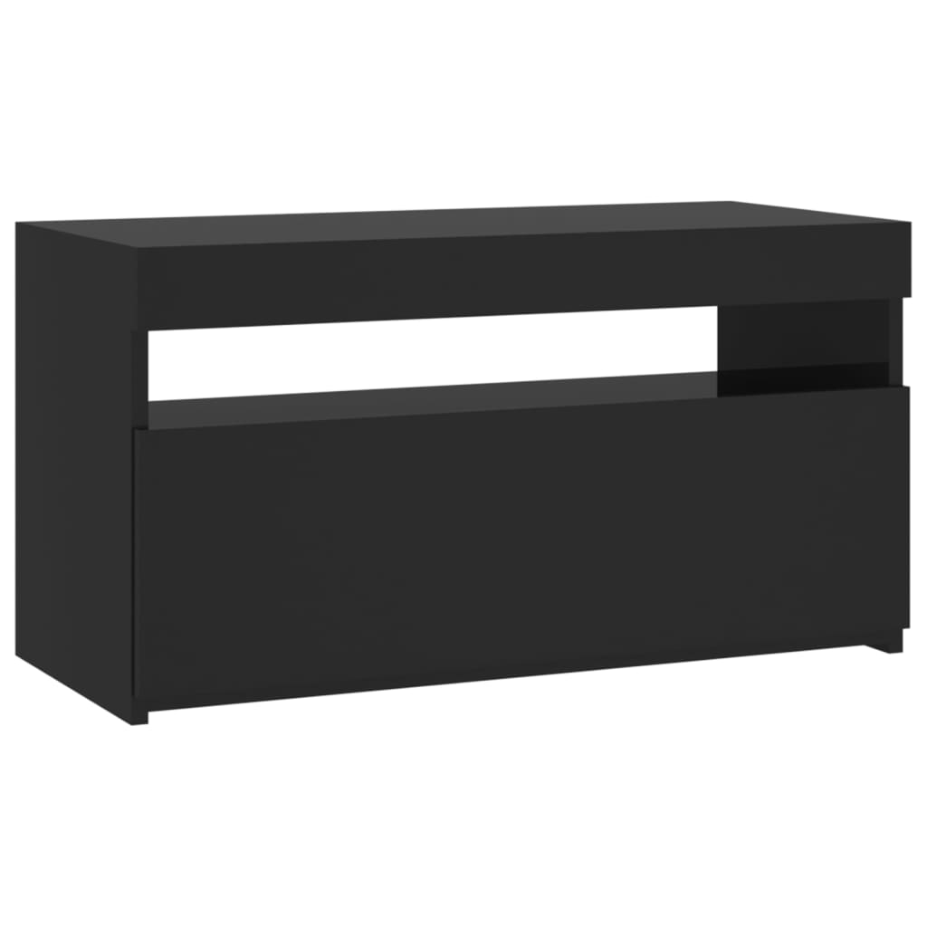 vidaXL TV Cabinet with LED Lights Black 75x35x40 cm