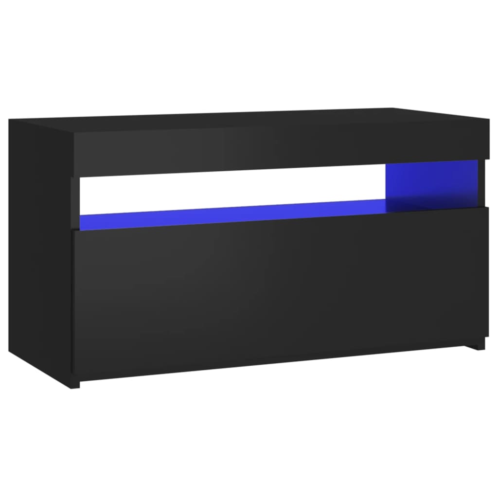 vidaXL TV Cabinet with LED Lights Black 75x35x40 cm