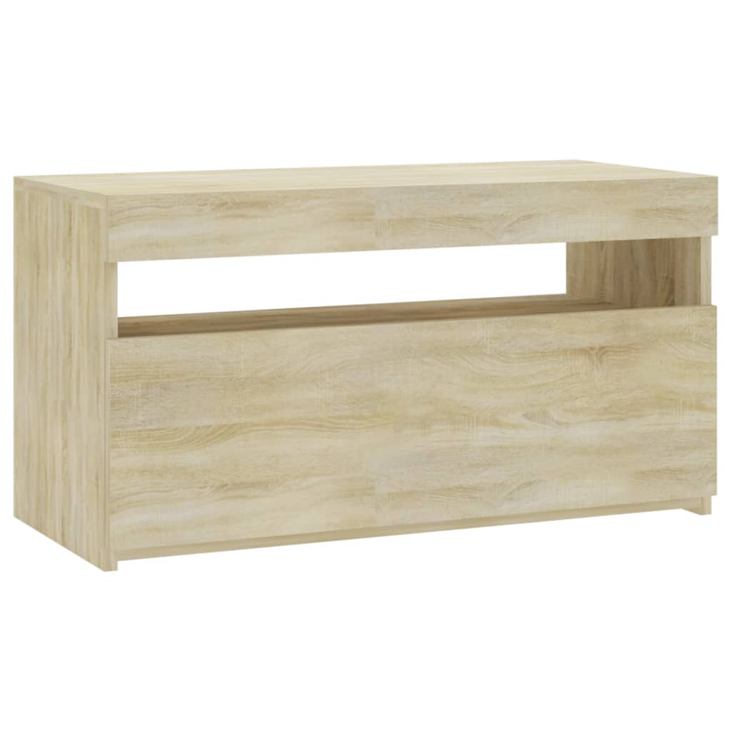 vidaXL TV Cabinet with LED Lights Sonoma Oak 75x35x40 cm