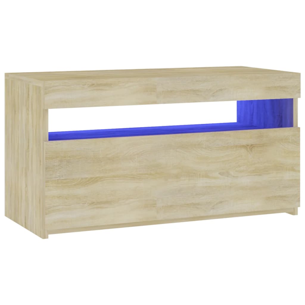 vidaXL TV Cabinet with LED Lights Sonoma Oak 75x35x40 cm