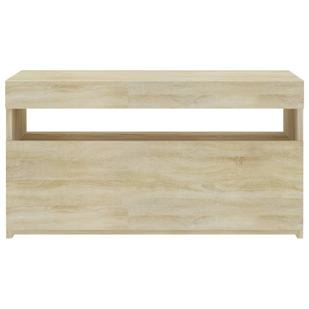 vidaXL TV Cabinet with LED Lights Sonoma Oak 75x35x40 cm