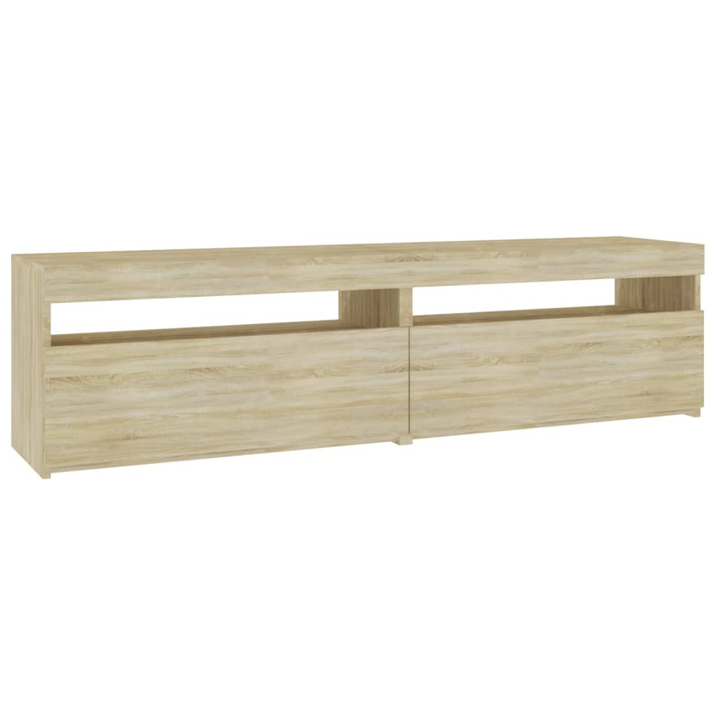 vidaXL TV Cabinets 2 pcs with LED Lights Sonoma Oak 75x35x40 cm