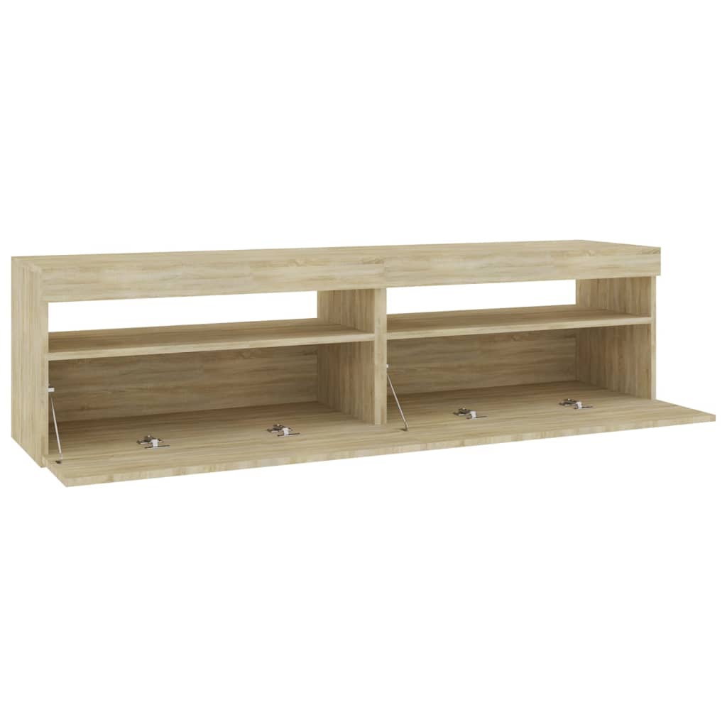 vidaXL TV Cabinets 2 pcs with LED Lights Sonoma Oak 75x35x40 cm