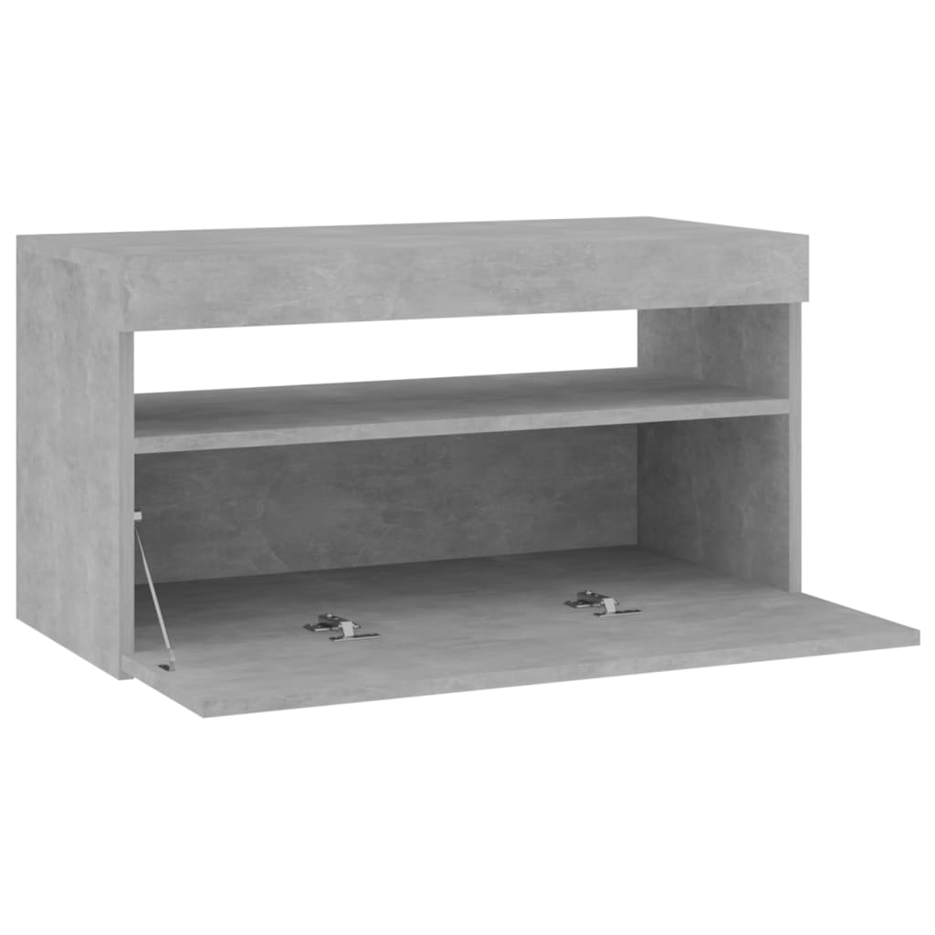 vidaXL TV Cabinet with LED Lights Concrete Grey 75x35x40 cm