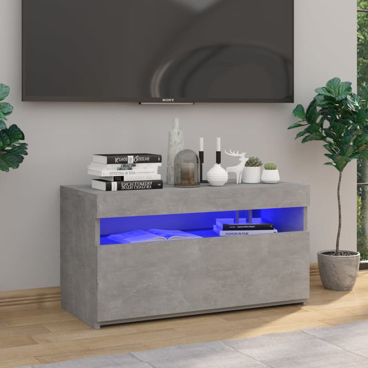 vidaXL TV Cabinet with LED Lights Concrete Grey 75x35x40 cm