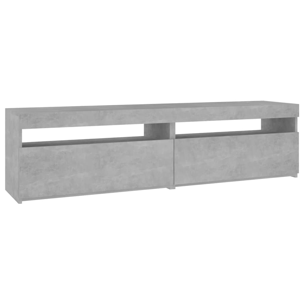 vidaXL TV Cabinets 2 pcs with LED Lights Concrete Grey 75x35x40 cm