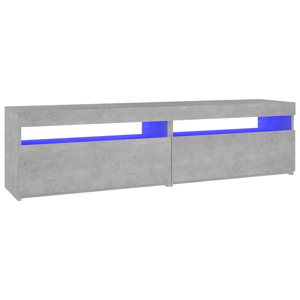 804400 vidaXL 2 Piece TV Cabinet Set with LED Lights Concrete Grey 75x35x40 cm