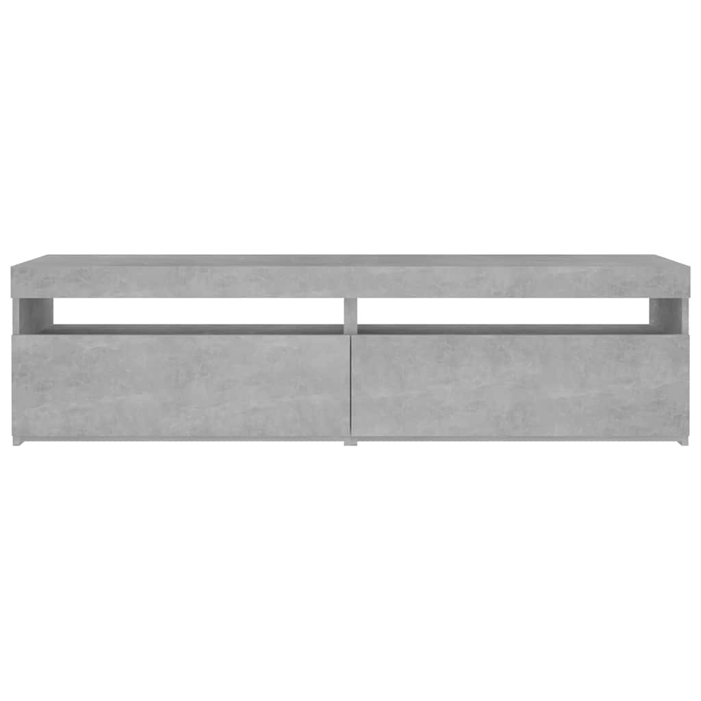 804400 vidaXL 2 Piece TV Cabinet Set with LED Lights Concrete Grey 75x35x40 cm