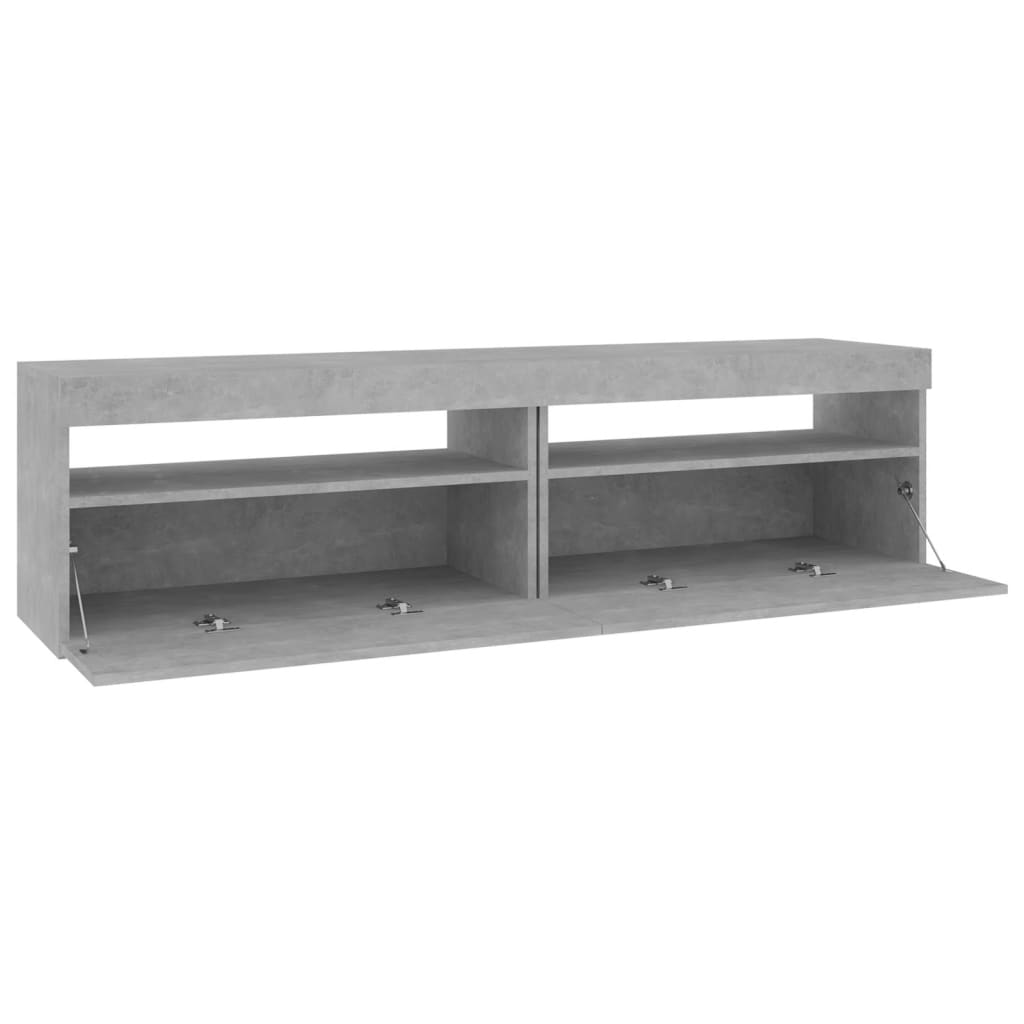 vidaXL TV Cabinets 2 pcs with LED Lights Concrete Grey 75x35x40 cm