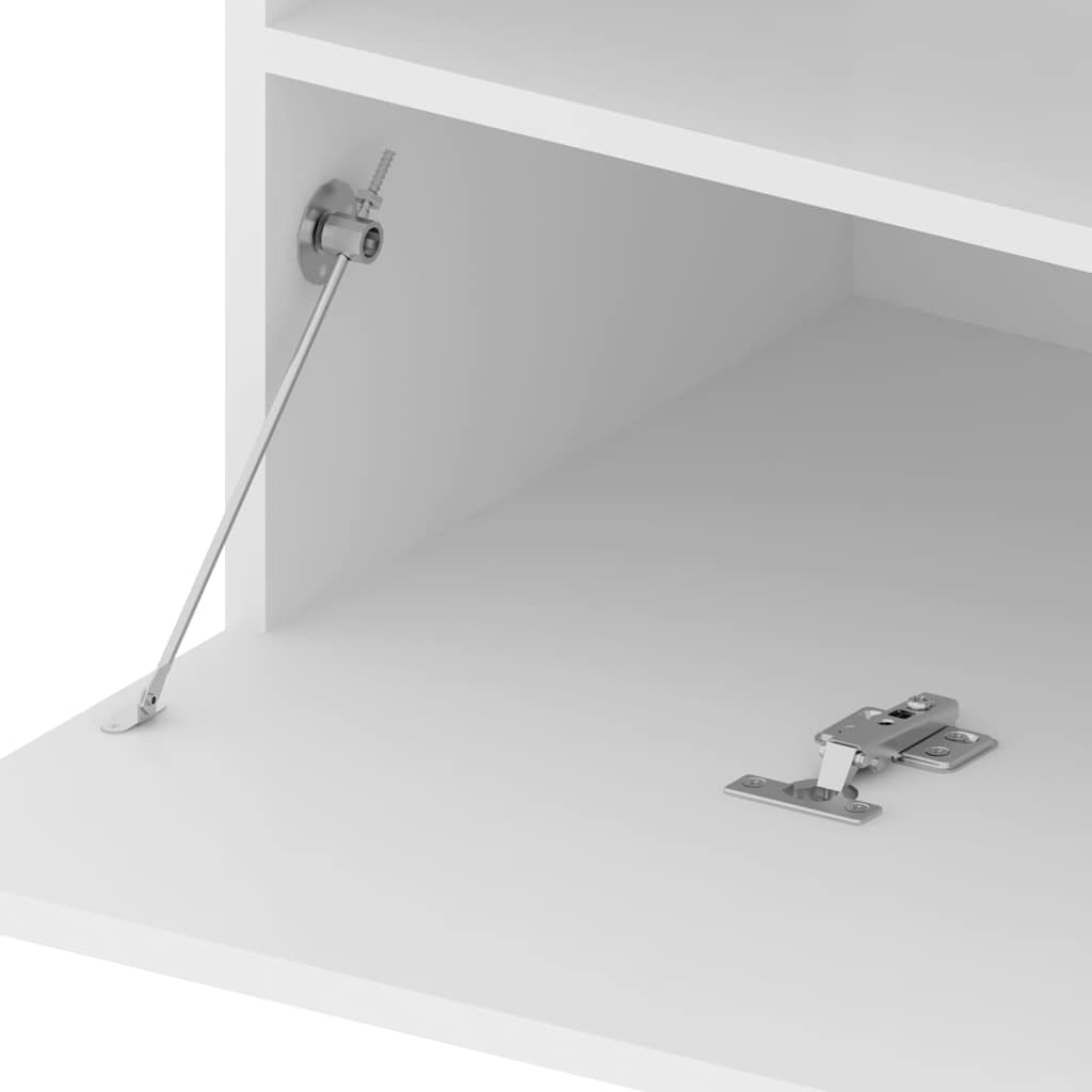 804403 vidaXL TV Cabinet with LED Lights High Gloss White 75x35x40 cm