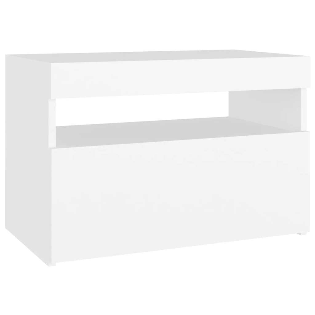 vidaXL TV Cabinet with LED Lights White 60x35x40 cm