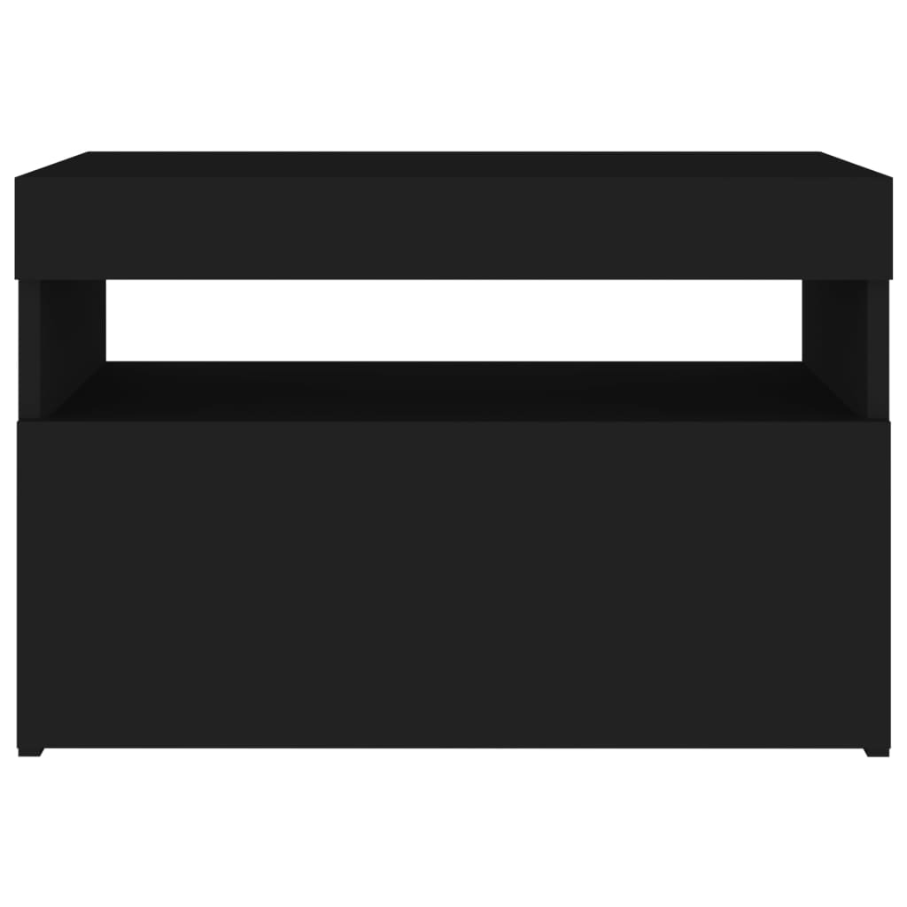 vidaXL TV Cabinet with LED Lights Black 60x35x40 cm