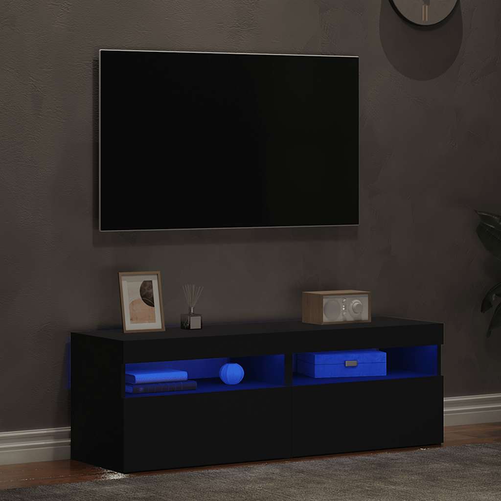 vidaXL TV Cabinets with LED Lights 2 pcs Grey 60x35x40 cm