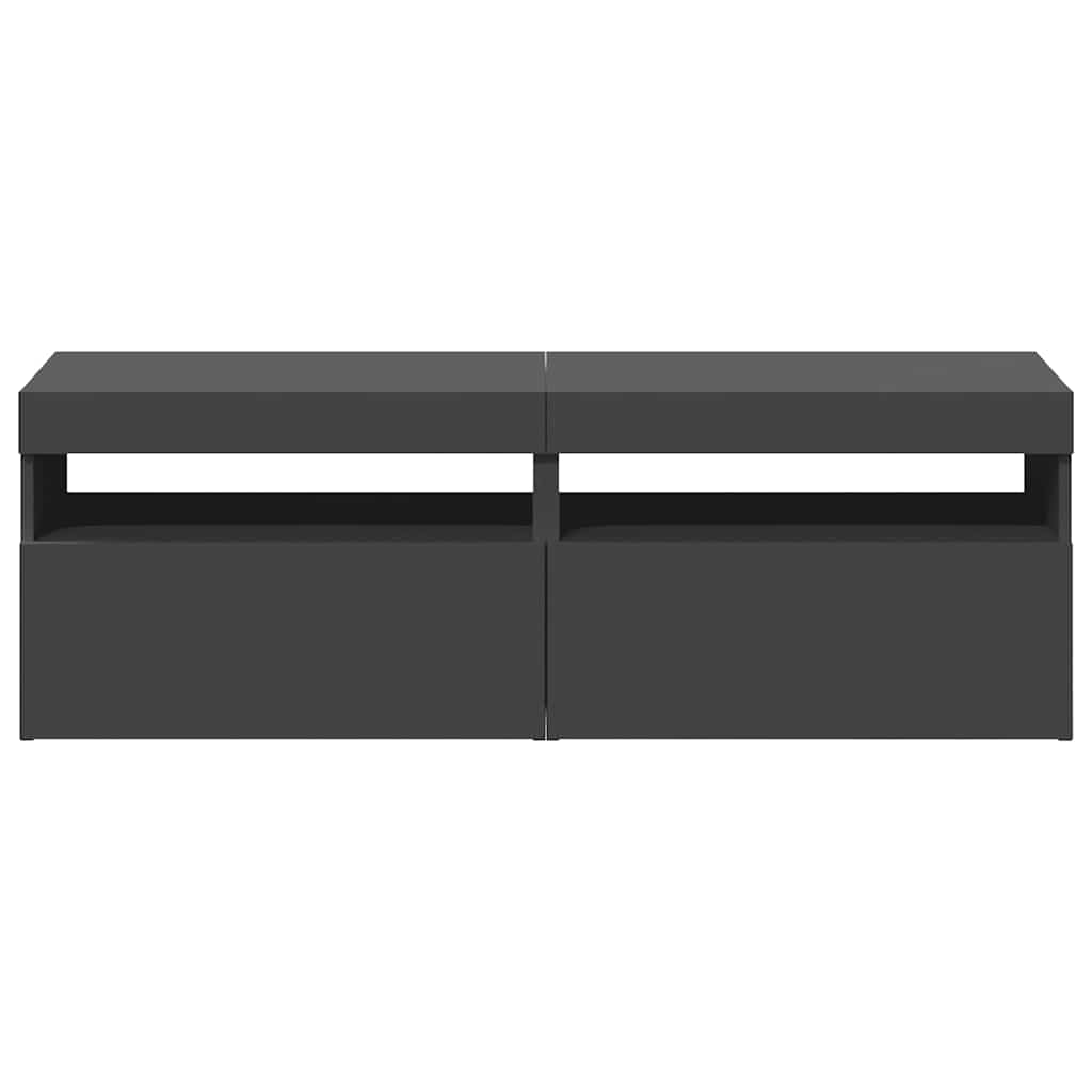 vidaXL TV Cabinets with LED Lights 2 pcs Grey 60x35x40 cm