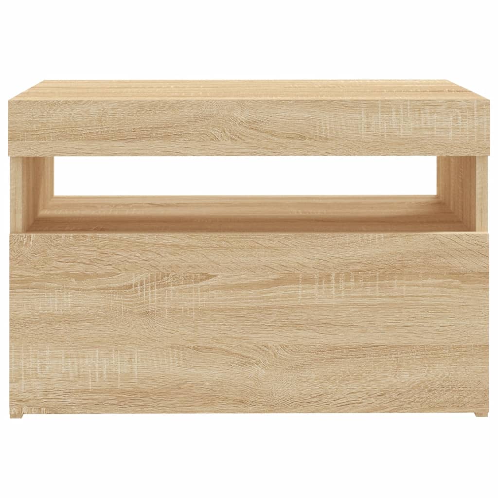 vidaXL TV Cabinet with LED Lights Sonoma Oak 60x35x40 cm