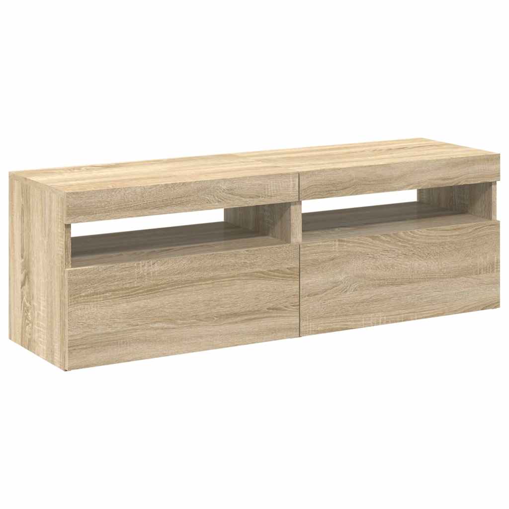 vidaXL TV Cabinets with LED Lights 2 pcs Sonoma Oak 60x35x40 cm