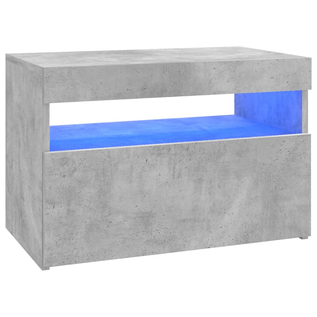 vidaXL TV Cabinet with LED Lights Concrete Grey 60x35x40 cm