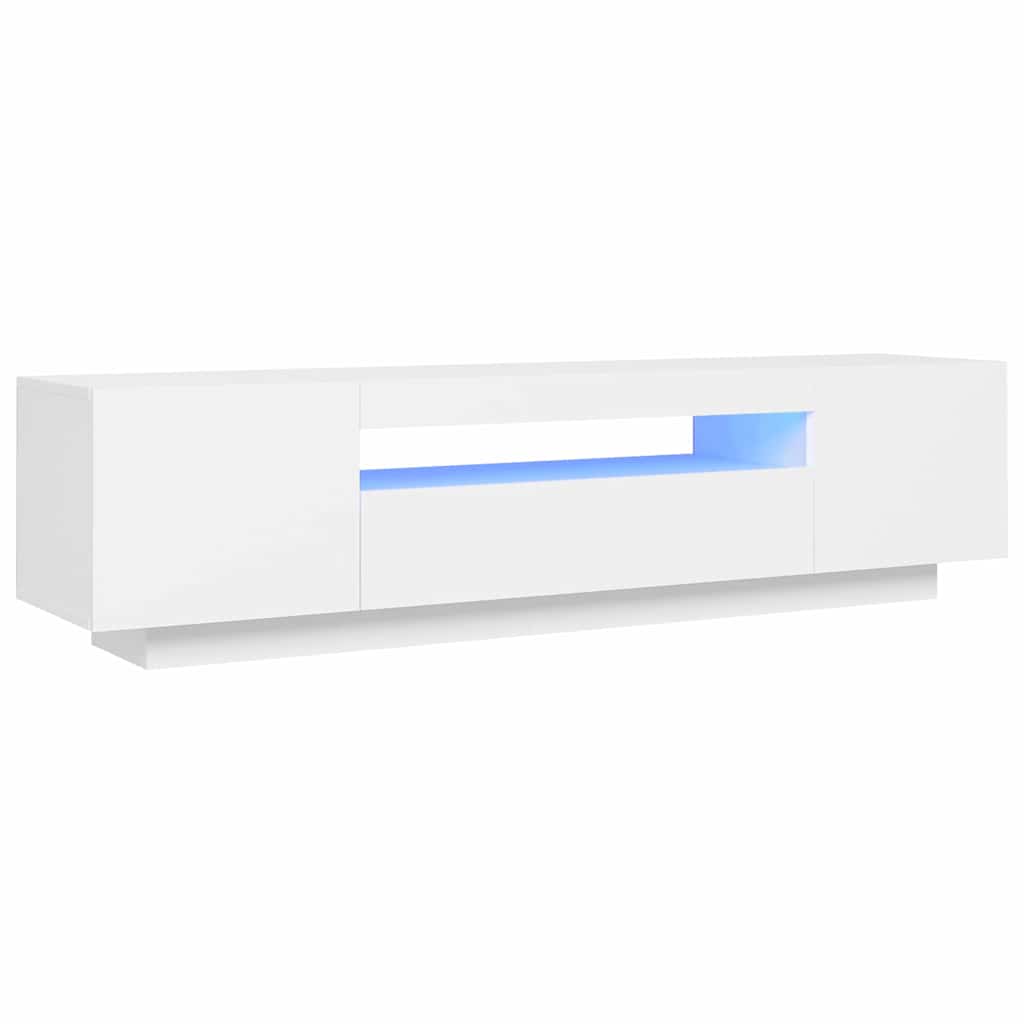 804427 vidaXL TV Cabinet with LED Lights White 160x35x40 cm