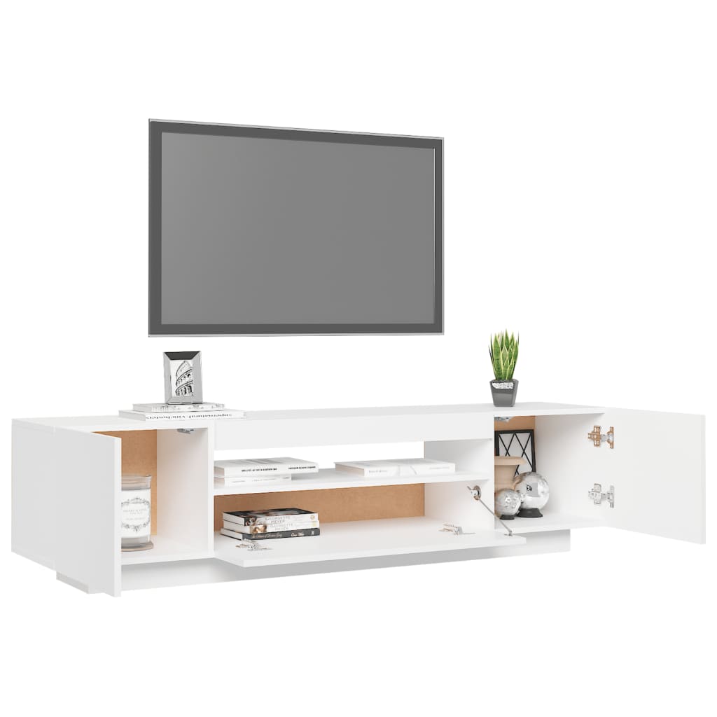 vidaXL TV Cabinet with LED Lights White 160x35x40 cm