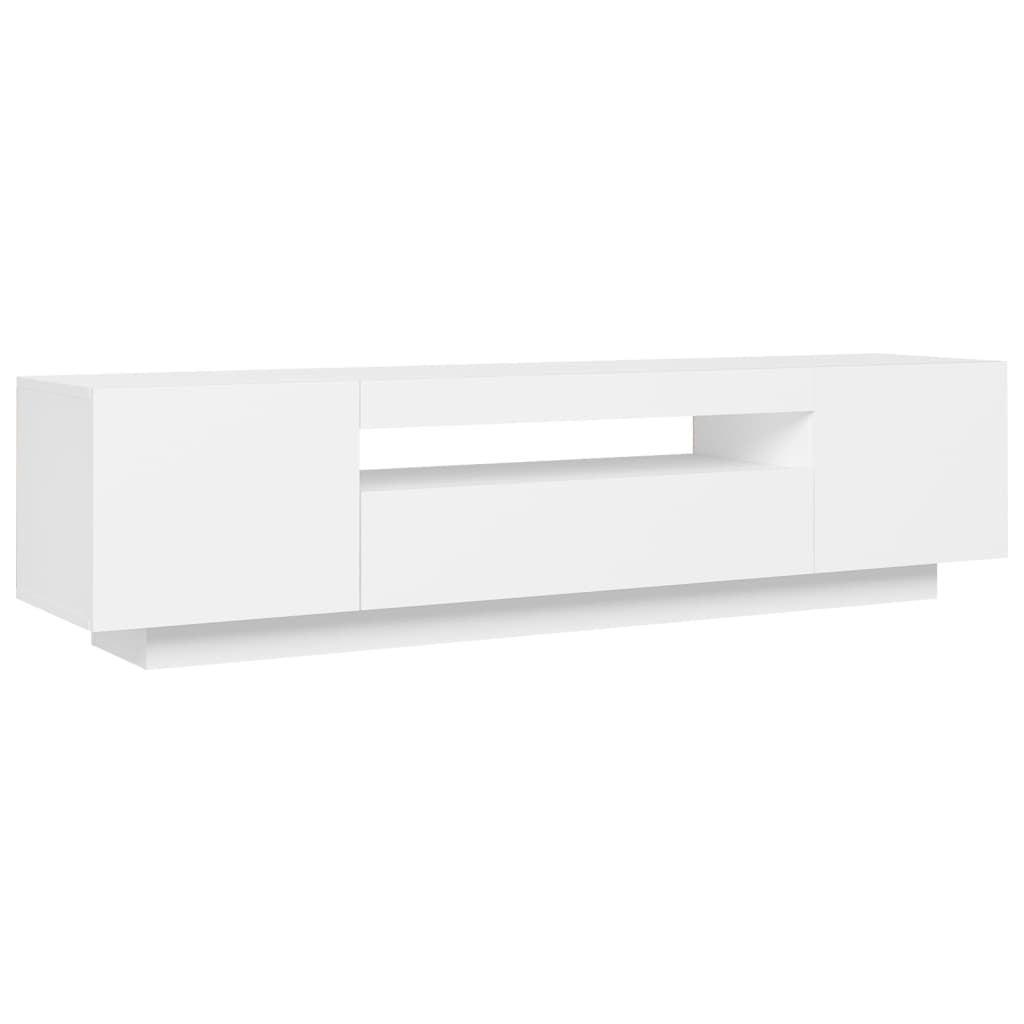 vidaXL TV Cabinet with LED Lights White 160x35x40 cm