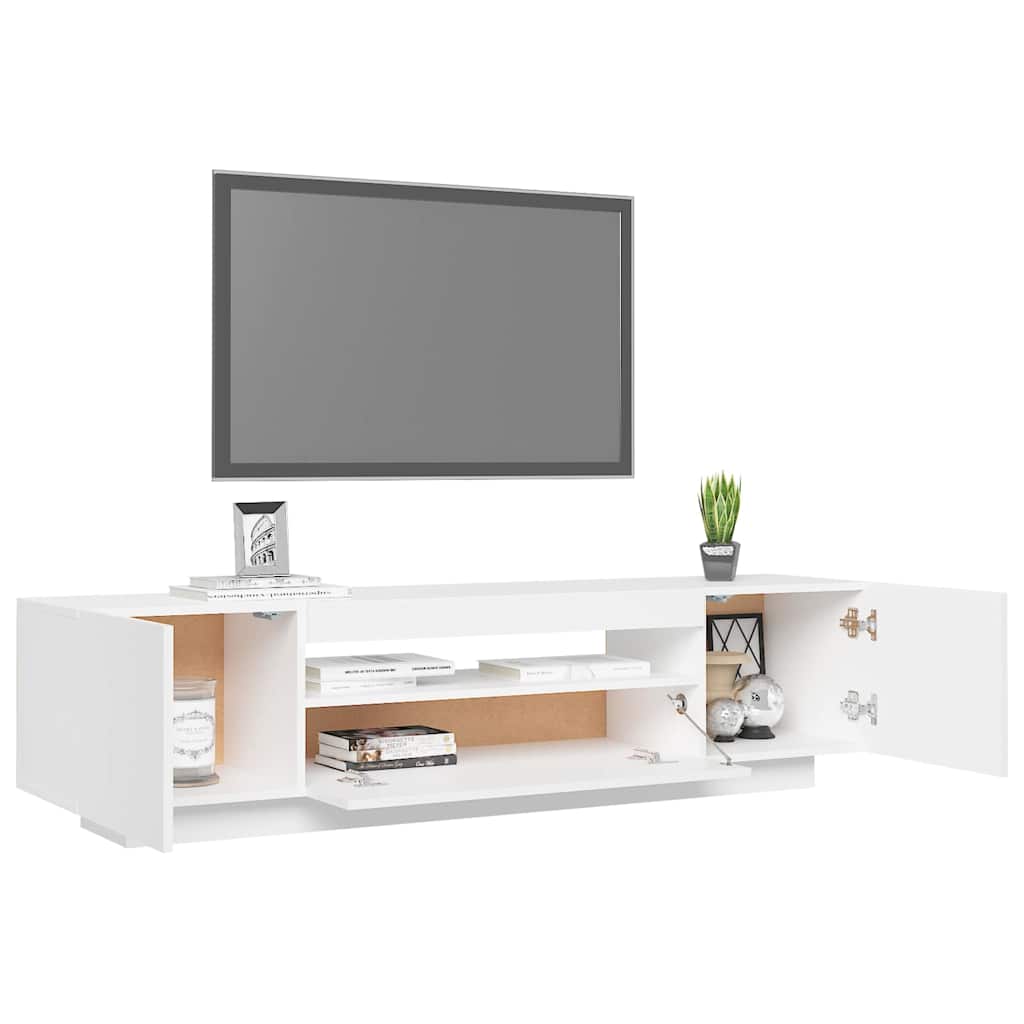 804427 vidaXL TV Cabinet with LED Lights White 160x35x40 cm