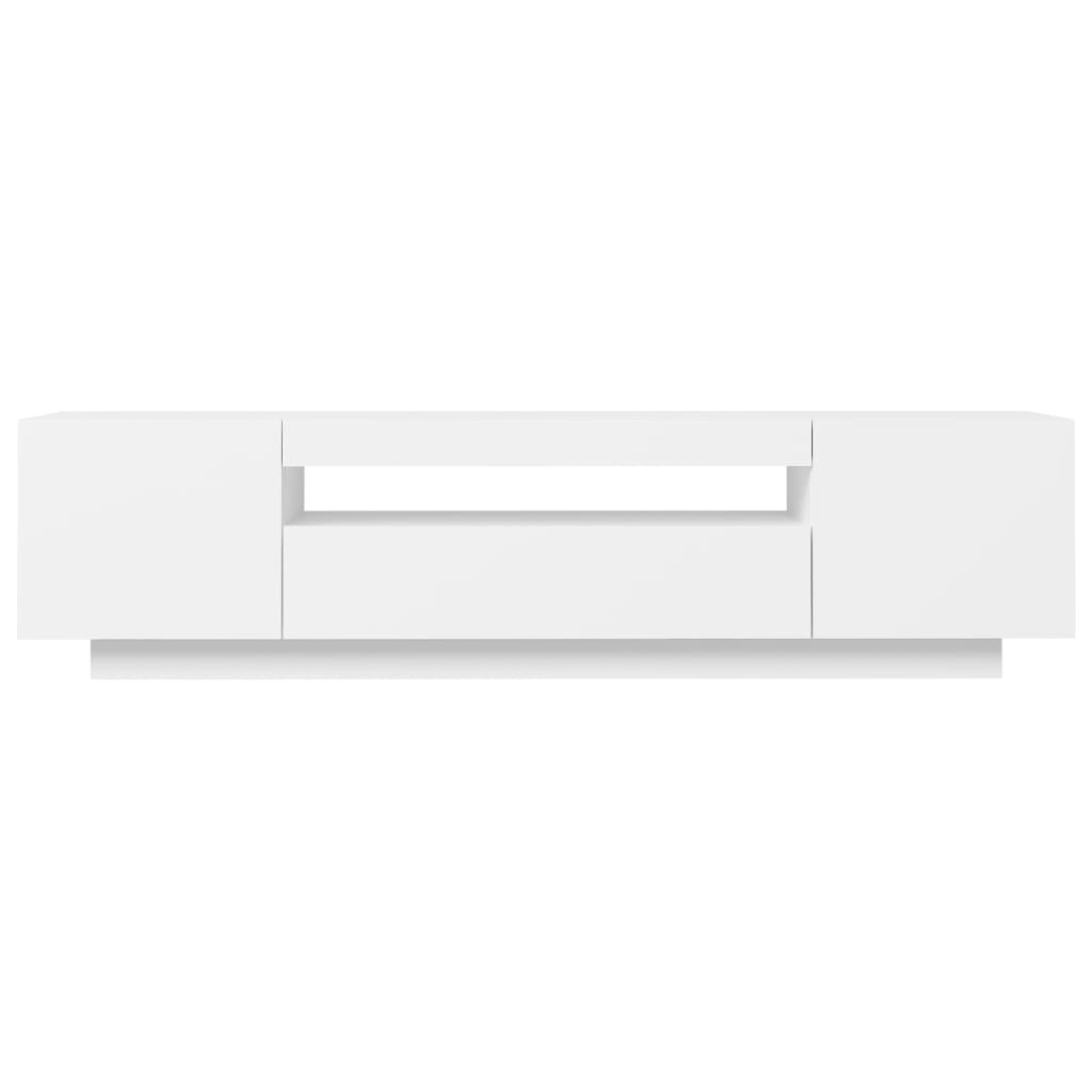 vidaXL TV Cabinet with LED Lights White 160x35x40 cm