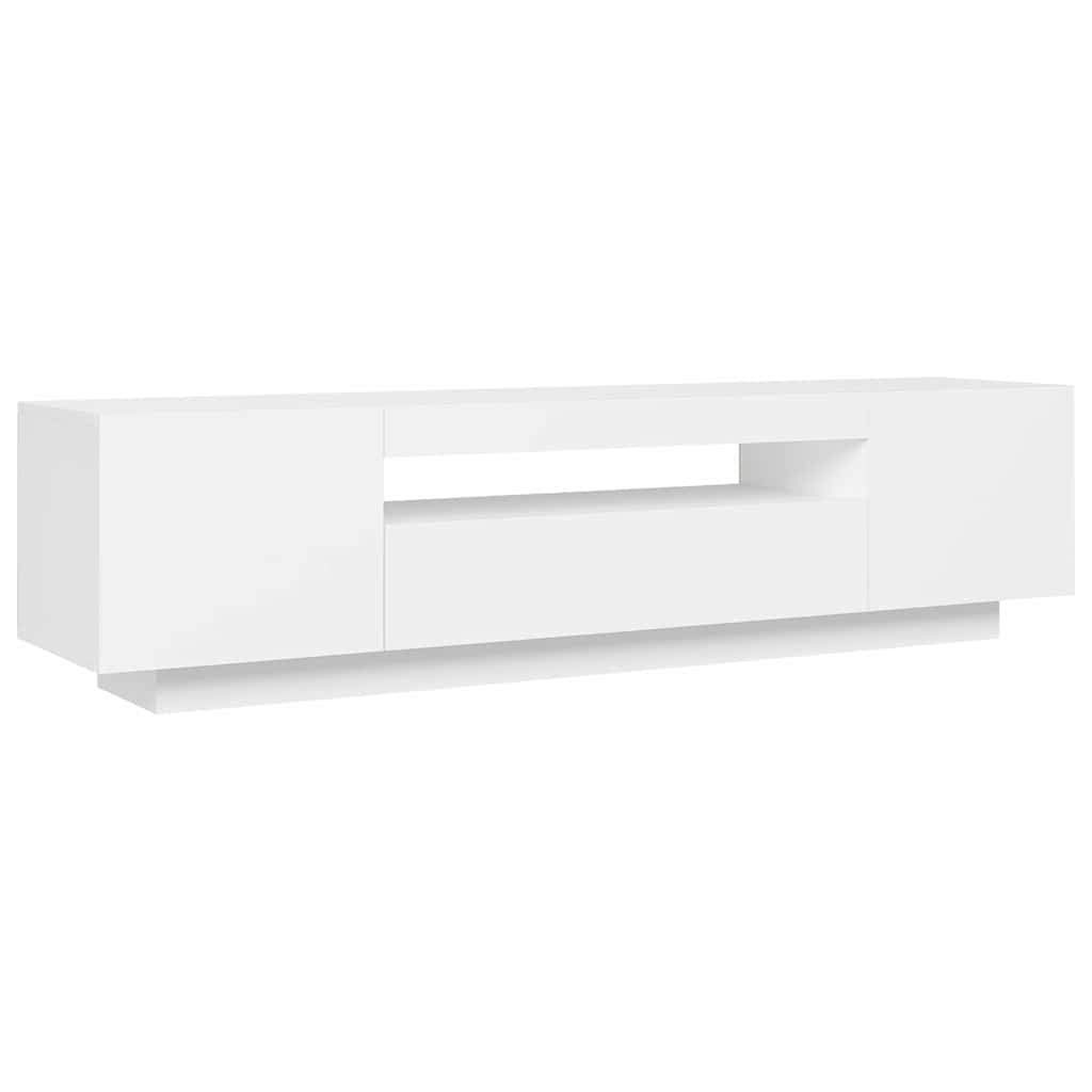 804427 vidaXL TV Cabinet with LED Lights White 160x35x40 cm