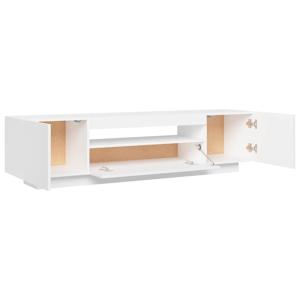 804427 vidaXL TV Cabinet with LED Lights White 160x35x40 cm